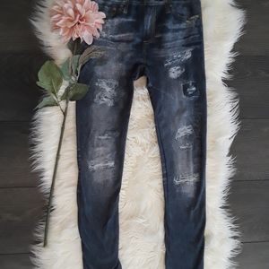 (NO BOUNDARIES) Stretch Faux Jeans Leggings